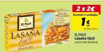 Hiper Usera El Pavo Lasaña Fácil 18 placas oferta