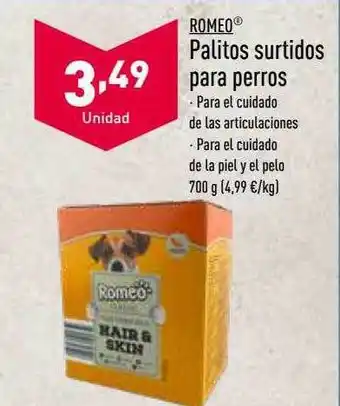 ALDI Romeo palitos surtidos para perros oferta