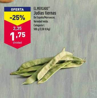 ALDI El mercado judías tiernas oferta