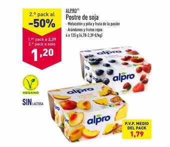 ALDI Alpro postre de soja oferta