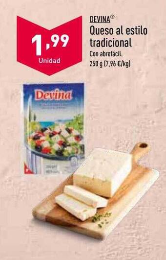 ALDI Devina queso al estilo tradicional oferta