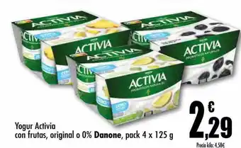 Unide Supermercados Yogur activia con frutas original o 0% danone pack 4 oferta
