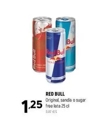 Coviran Red bull original sandia o sugar free lata 25 cl oferta