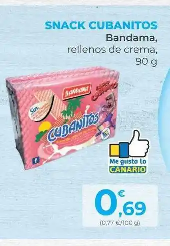 SPAR Gran Canaria Snack cubanitos bandama rellenos de crema oferta