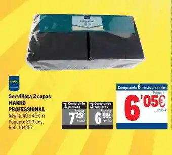 Makro Servilleta 2 capas makro professional negra oferta