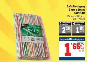 Makro Caña bio zigzag 6 mm x 20 cm papstar oferta