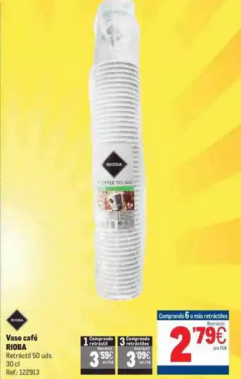 Makro Vaso café rioba oferta