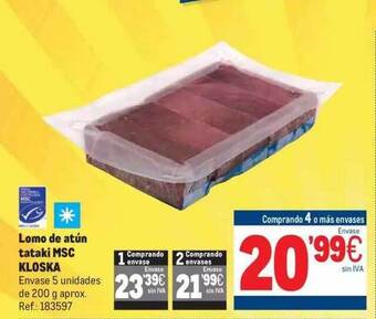 Makro Lomo de atún tataki msc kloska oferta