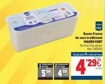 Makro Queso fresco de vaca tradicional makro chef oferta