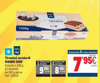 Makro Tiramisú savoiardi makro chef oferta