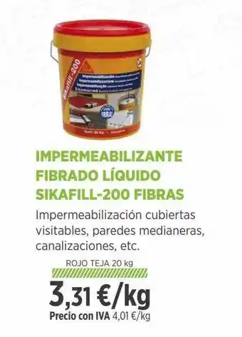 BdB Impermeabilizante fibrado líquido sikafill-200 fibras oferta