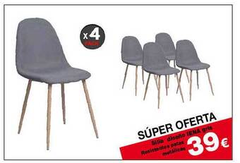 Atrapamuebles Silla diseño iena gris resistentes patas metalicas oferta