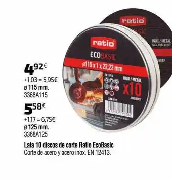 Cadena88 Lata 10 discos de corte ratio ecobasic oferta