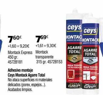 Cadena88 Adhesivo montaje ceys montack agarre total oferta