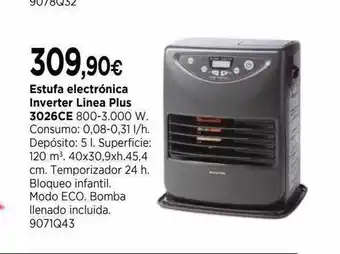 Cadena88 Estufa electrónica inverter linea plus 3026ce oferta