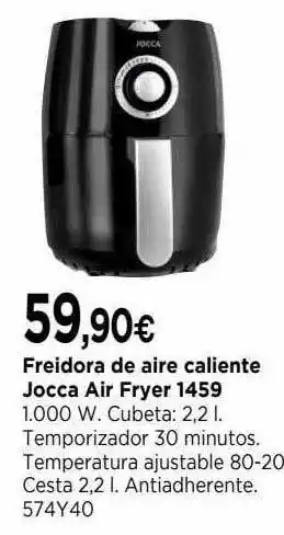 Cadena88 Freidora de aire caliente jocca air fryer 1459 oferta