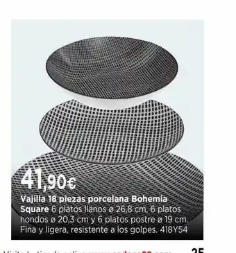 Cadena88 Vajilla 18 piezas porcelana bohemia square oferta
