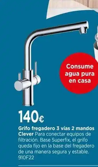 Cadena88 Grifo fregadero 3 vías 2 mandos clever oferta
