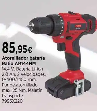Cadena88 Atornillador batería ratio ar144nm oferta