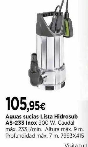 Cadena88 Aguas sucias lista hidrosub as-233 inox oferta