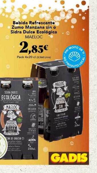 Gadis Bebida refrescante zumo manzana sin o sidra dulce ecológica maeloc oferta