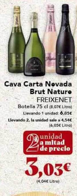 Gadis Cava carta nevada brut nature freixenet oferta