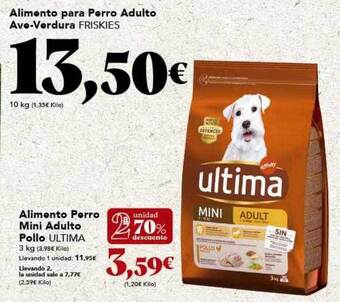 Alimento perro mini adulto pollo ultima