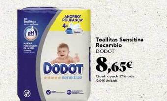 Gadis Toallitas sensitive recambio dodot oferta