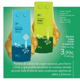 Hipercor Patata para freír o hervir oferta