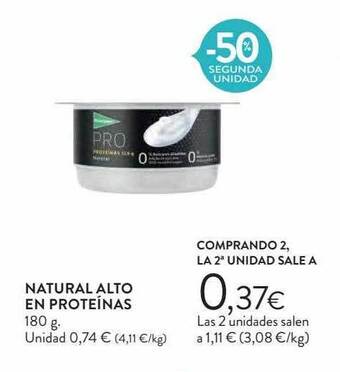 Hipercor -50% segunda unidad natural alto en proteínas oferta