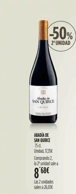 Hipercor -50% 2a unidad abadía de san quirce oferta