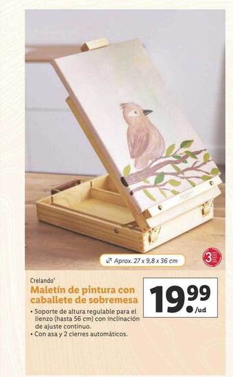 Lidl Crelando maletín de pintura con caballete de sobremesa oferta