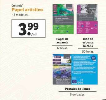 Lidl Crelando papel artístico oferta