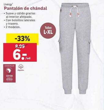 Lidl Livergy pantalón de chándal oferta