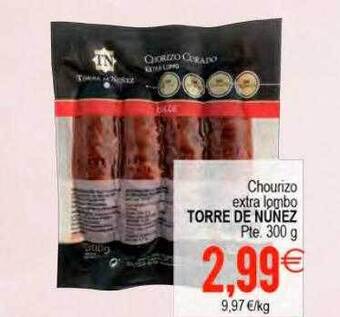 Plenus Supermercados Chourizo extra lombo torre de nunez pte. oferta