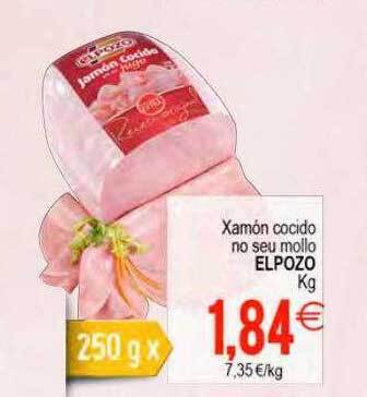 Plenus Supermercados Xamón cocido no seu mollo elpozo kg oferta