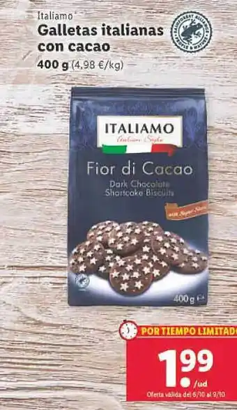 Lidl Italiamo galletas italianas con cacao oferta