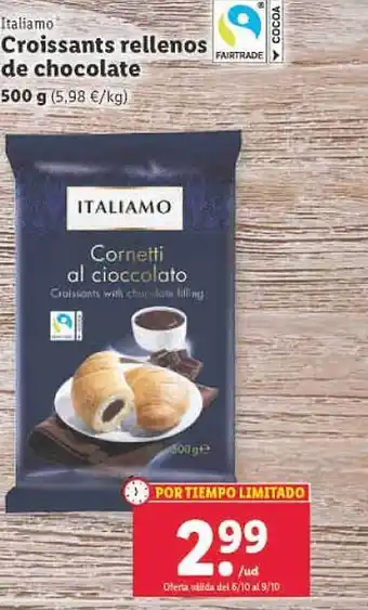 Lidl Italiamo croissants rellenos de chocolate oferta