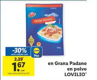 Lidl Grana padano en polvo lovilio oferta