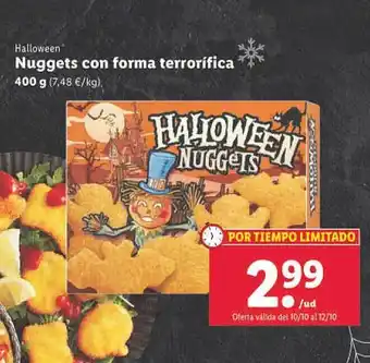 Lidl Halloween nuggets con forma terrorífica oferta