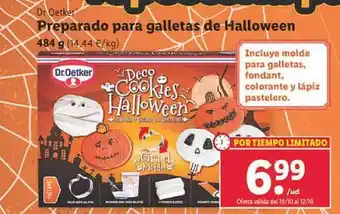Lidl Dr oetker preparado para galletas de halloween oferta