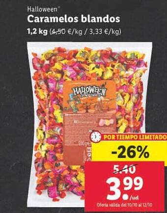 Lidl Halloween caramelos blandos oferta