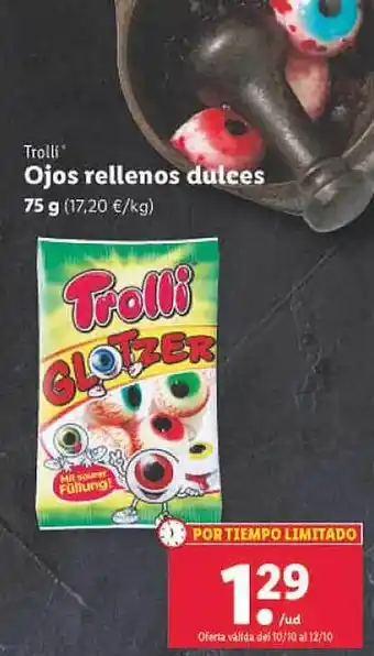 Lidl Trolli ojos rellenos dulces oferta
