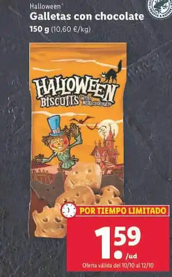 Lidl Halloween galletas con chocolate oferta