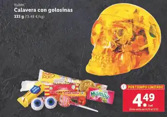 Lidl Hultén calavera con golosinas oferta