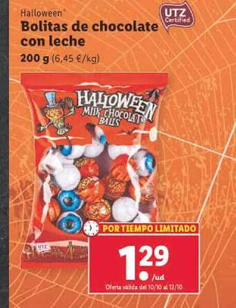 Lidl Halloween bolitas de chocolate con leche oferta