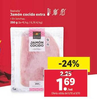 Lidl Realvalle jamón cocido extra oferta