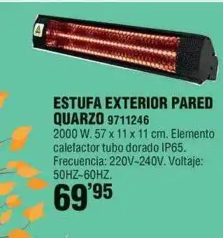 Optimus Estufa exterior pared quarzo oferta