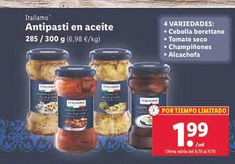 Lidl Italiamo antipasti en aceite oferta