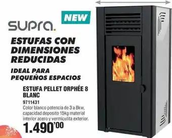 Optimus Estufa pellet orphée 8 blanc oferta